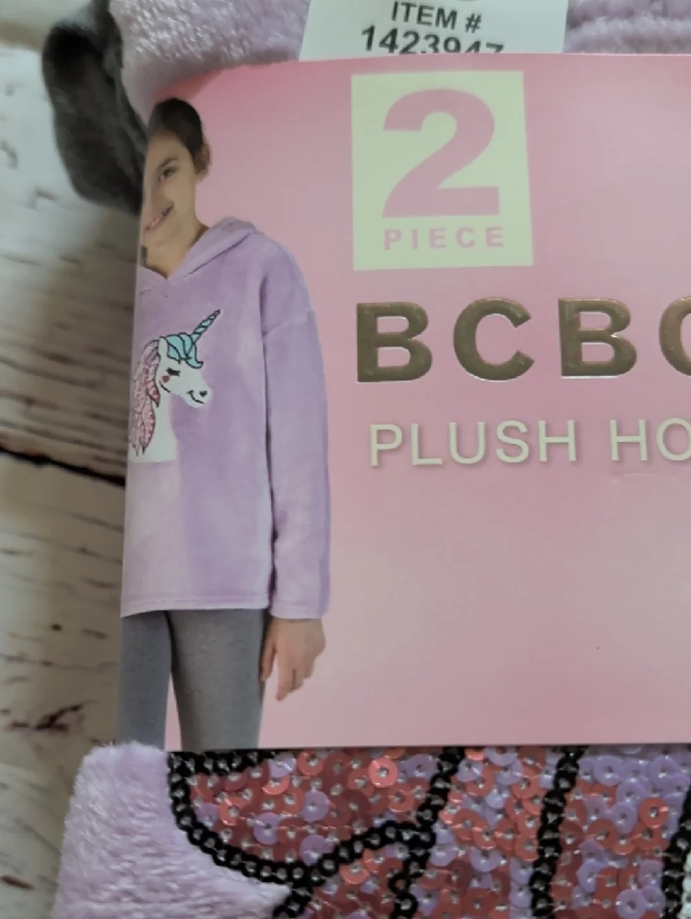 🆕 BCBGirls Plush Hoodie & Leggings Set - Light Purple with Sequin Unicorn